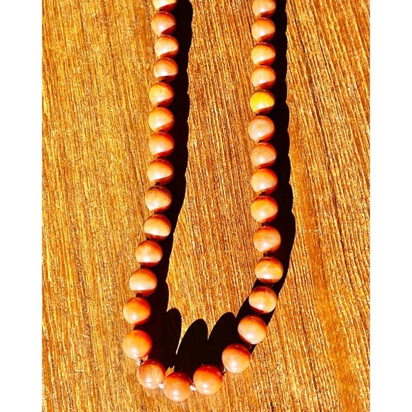 Goldstone Beaded Necklace 38" Long Round Polished Beads With Warm Brown Tones - Picture 3 of 9